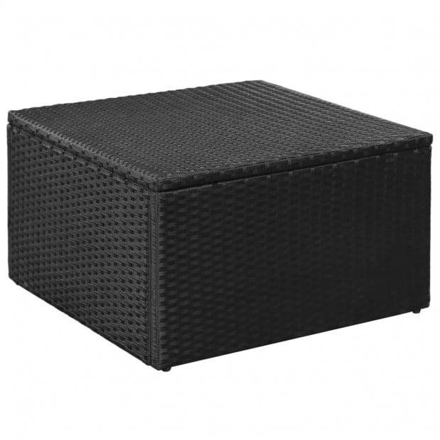 4 Piece Garden Lounge Set Poly Rattan Black And Grey Image 5