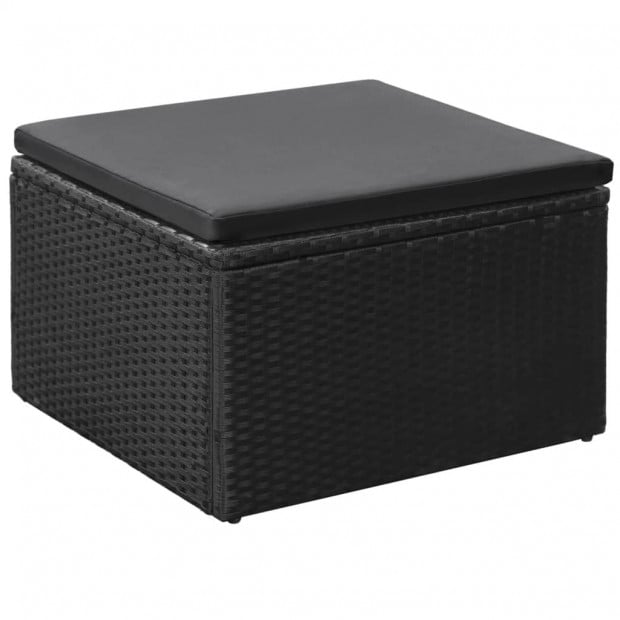 4 Piece Garden Lounge Set Poly Rattan Black And Grey Image 6