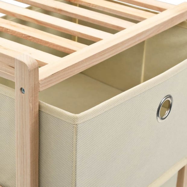 Storage Rack With 5 Fabric Baskets Cedar Wood Beige Image 5