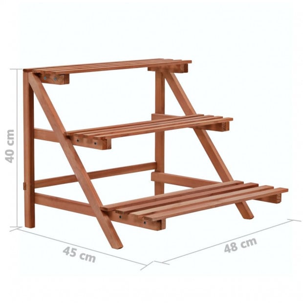 3-tier Plant Stand Cedar Wood 48x45x40 Cm Image 6