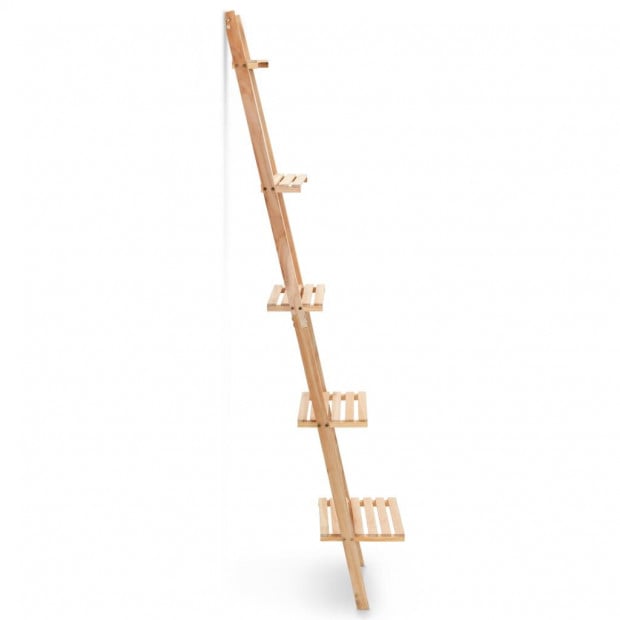 Ladder Wall Shelf Cedar Wood 41,5x30x176 Cm Image 2
