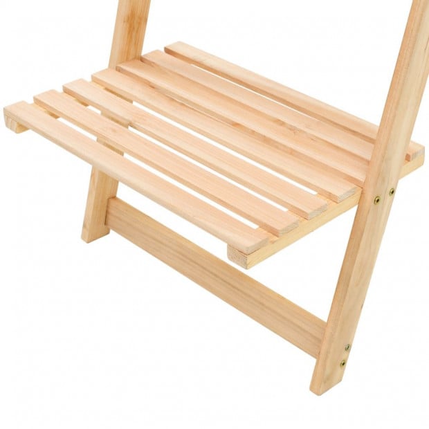 Ladder Wall Shelf Cedar Wood 41,5x30x176 Cm Image 4