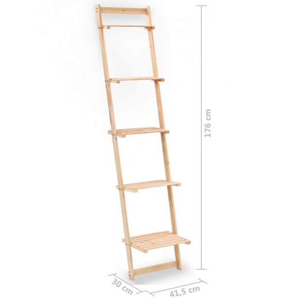 Ladder Wall Shelf Cedar Wood 41,5x30x176 Cm Image 6