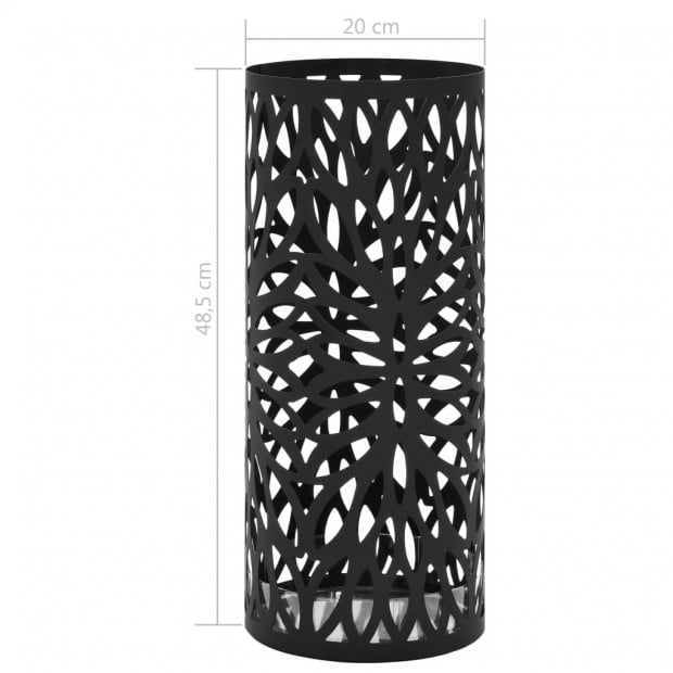 Umbrella Stand Leaves Steel Black Image 5