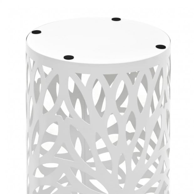 Umbrella Stand Leaves Steel White Image 3