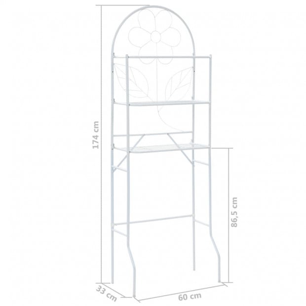 Toilet Rack White 60x33x174 Cm Image 7
