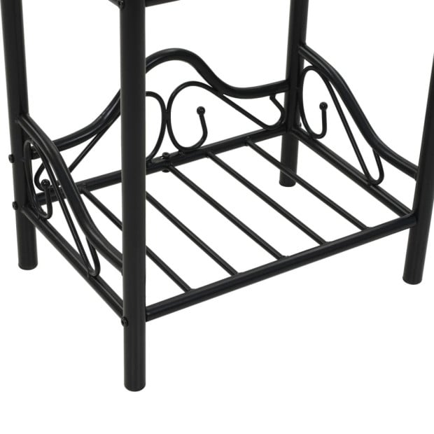 Bedside Tables 2 Pcs Steel And Tempered Glass 45x30,5x60 Cm Black Image 8