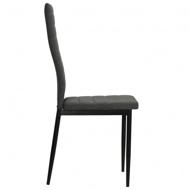 2 Pcs Dining Chairs Dark Grey Fabric Image 5