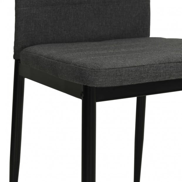 2 Pcs Dining Chairs Dark Grey Fabric Image 7