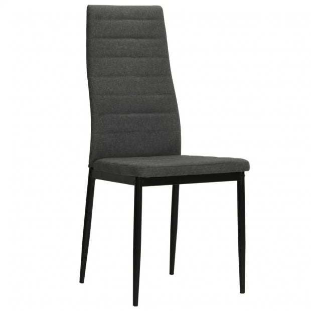 4 Pcs Dining Chairs Dark Grey Fabric Image 3