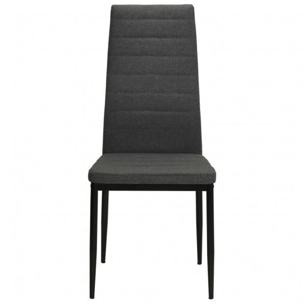 4 Pcs Dining Chairs Dark Grey Fabric Image 4