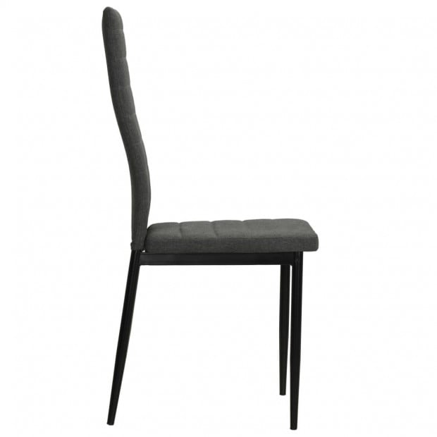 4 Pcs Dining Chairs Dark Grey Fabric Image 5