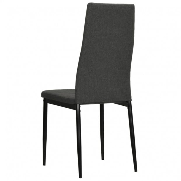 4 Pcs Dining Chairs Dark Grey Fabric Image 6
