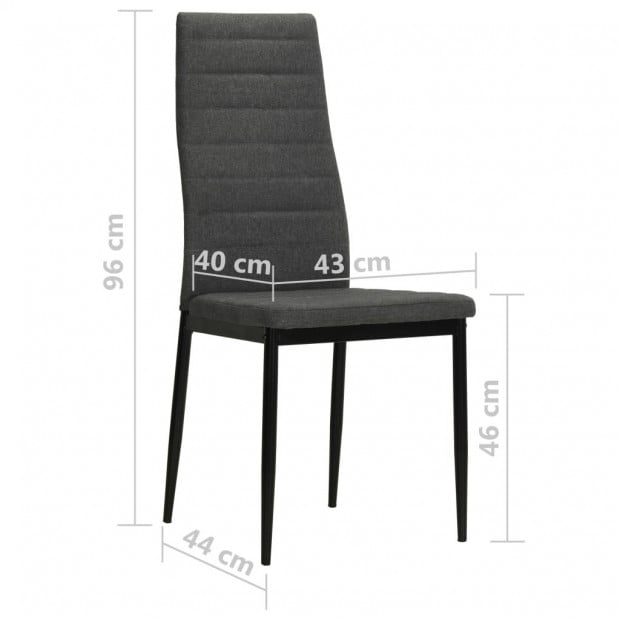 4 Pcs Dining Chairs Dark Grey Fabric Image 8