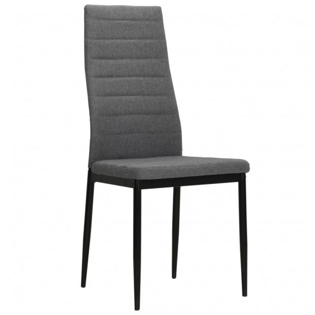 2 Pcs Dining Chairs Light Grey Fabric Image 3