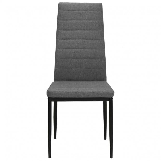 2 Pcs Dining Chairs Light Grey Fabric Image 4