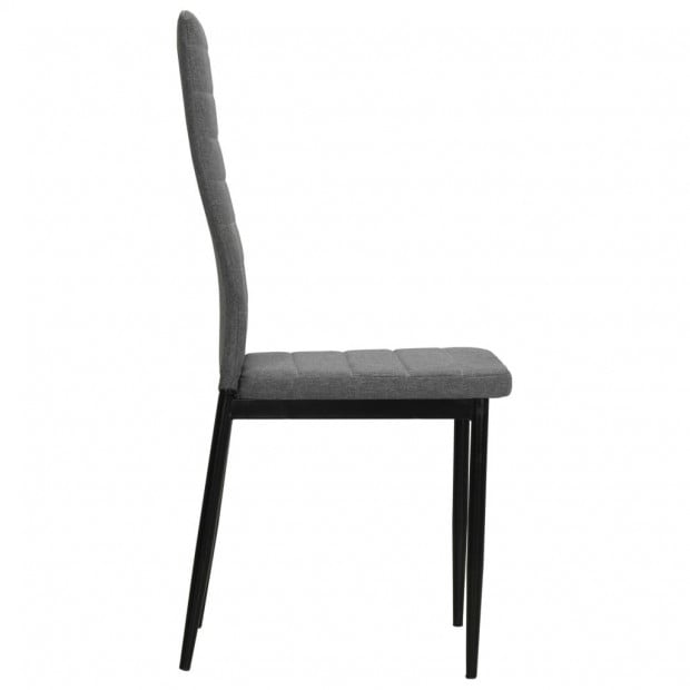 2 Pcs Dining Chairs Light Grey Fabric Image 5