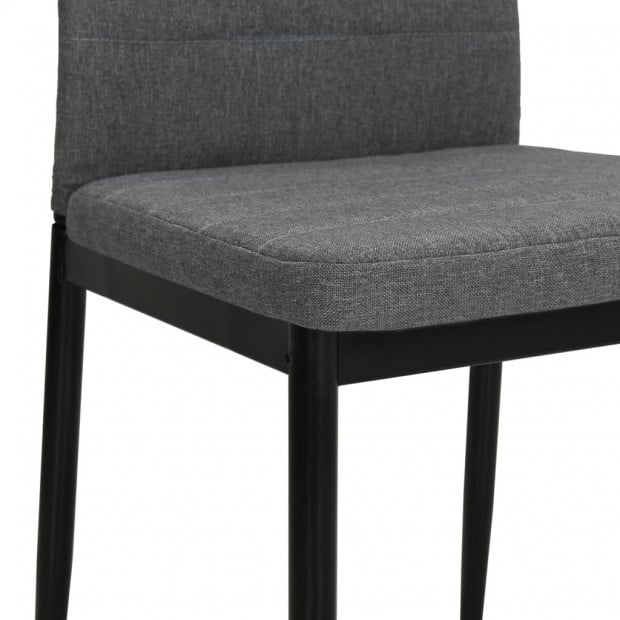 2 Pcs Dining Chairs Light Grey Fabric Image 7