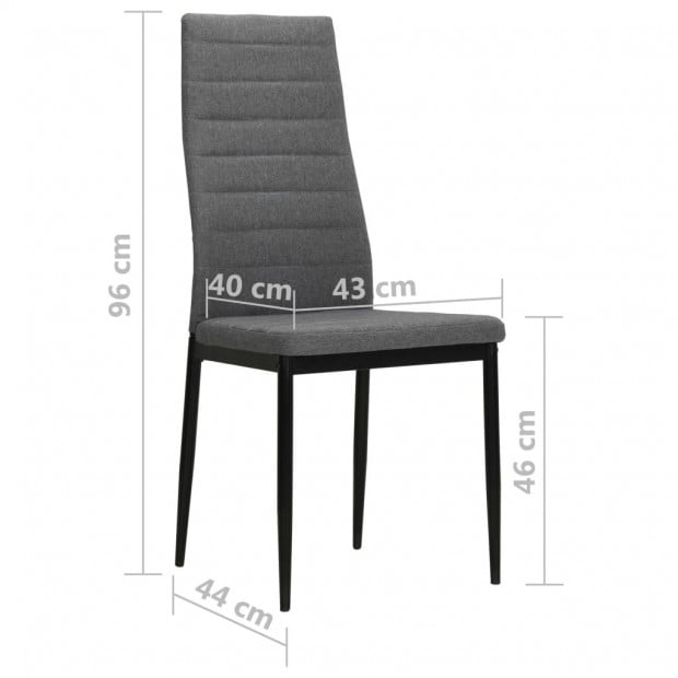 2 Pcs Dining Chairs Light Grey Fabric Image 8