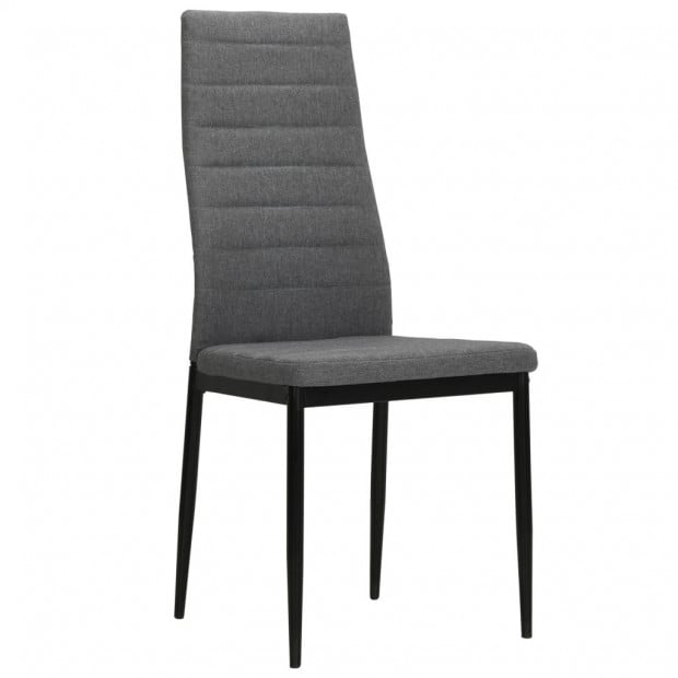 4 Pcs Dining Chairs Light Grey Fabric Image 3