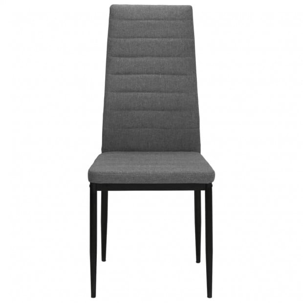 4 Pcs Dining Chairs Light Grey Fabric Image 4