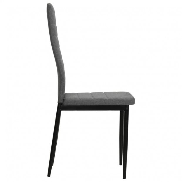 4 Pcs Dining Chairs Light Grey Fabric Image 5