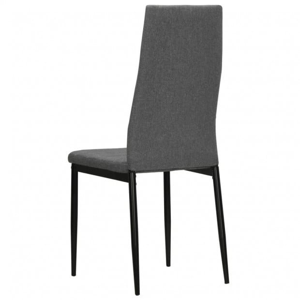 4 Pcs Dining Chairs Light Grey Fabric Image 6