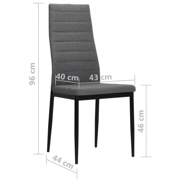 4 Pcs Dining Chairs Light Grey Fabric Image 8