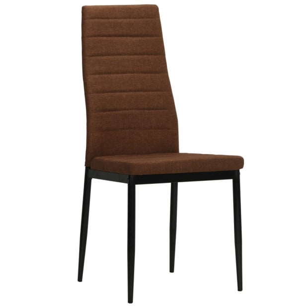 Dining Chairs 4 Pcs Brown Fabric Tufted Brown Image 3