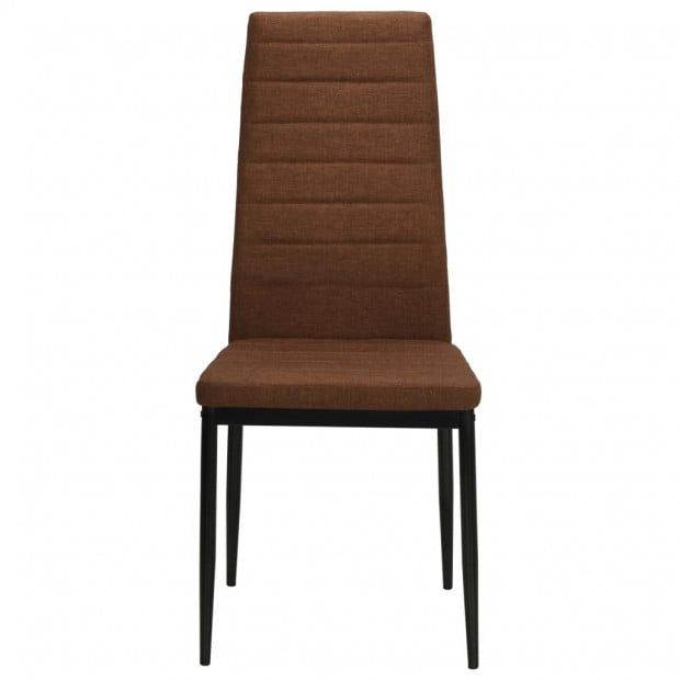 Dining Chairs 4 Pcs Brown Fabric Tufted Brown Image 4