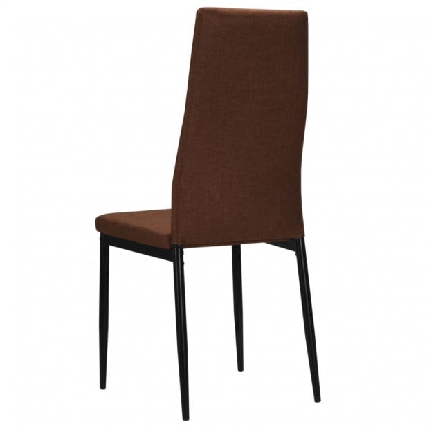 Dining Chairs 4 Pcs Brown Fabric Tufted Brown Image 6