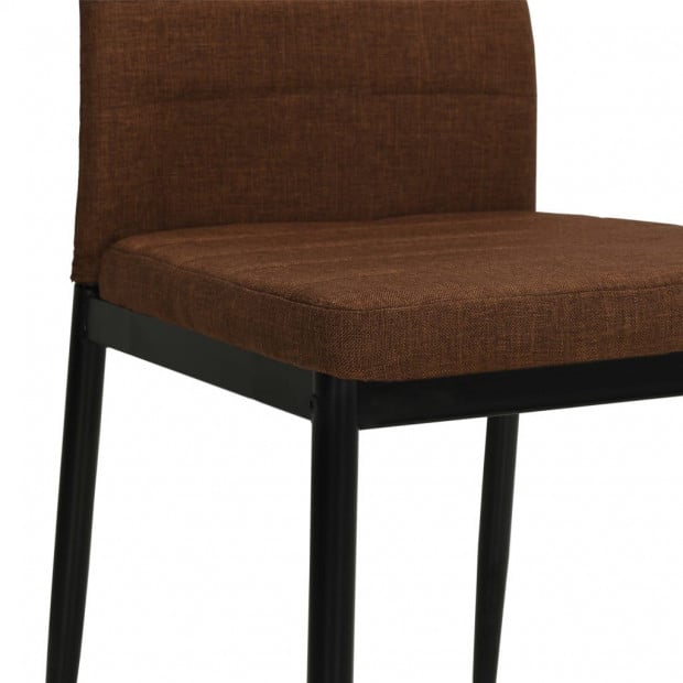 Dining Chairs 4 Pcs Brown Fabric Tufted Brown Image 7