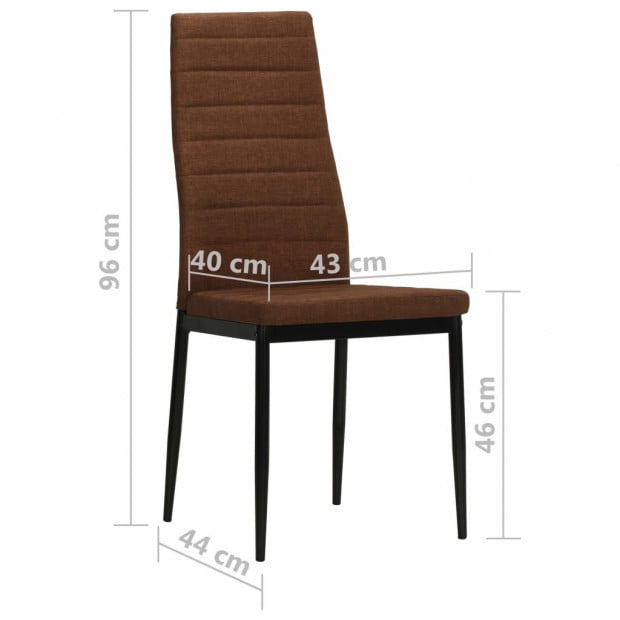 Dining Chairs 4 Pcs Brown Fabric Tufted Brown Image 8