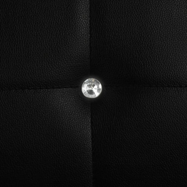 Dining Chairs 2 Pcs Black Faux Leather Tufted Button Image 2