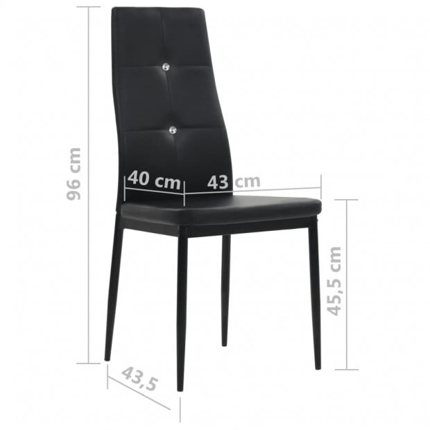 Dining Chairs 2 Pcs Black Faux Leather Tufted Button Image 9