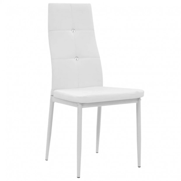 Dining Chairs 2 Pcs White Faux Leather Image 4