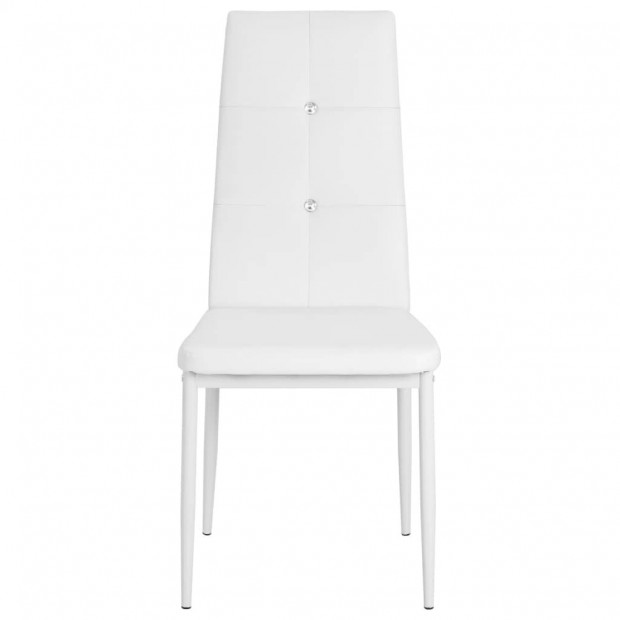 Dining Chairs 2 Pcs White Faux Leather Image 5