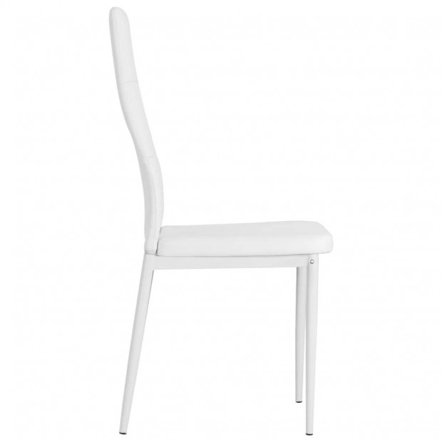 Dining Chairs 2 Pcs White Faux Leather Image 6