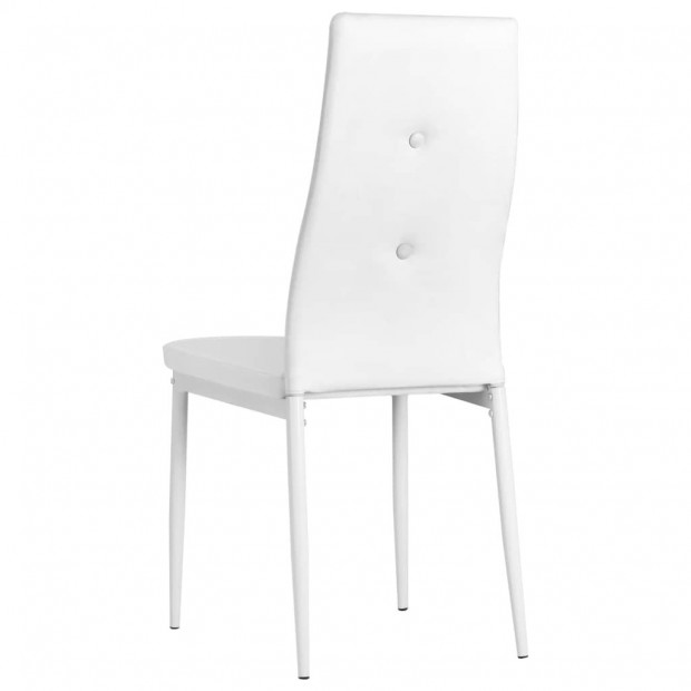Dining Chairs 2 Pcs White Faux Leather Image 7