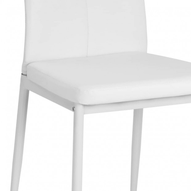 Dining Chairs 2 Pcs White Faux Leather Image 8