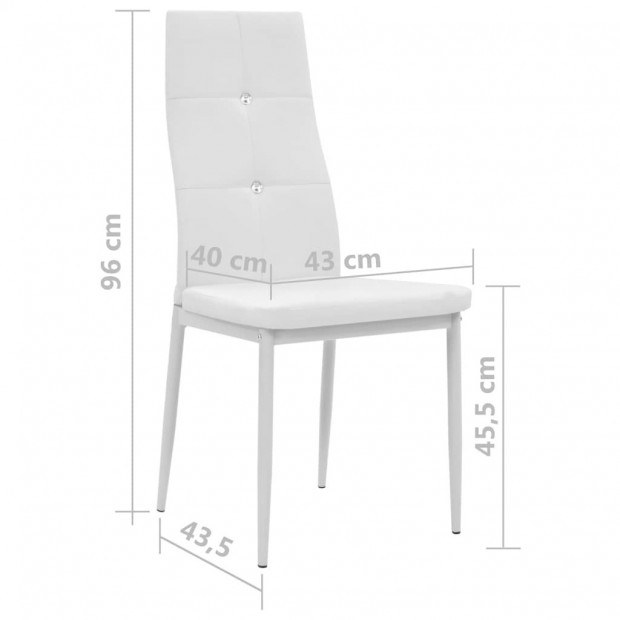 Dining Chairs 2 Pcs White Faux Leather Image 9