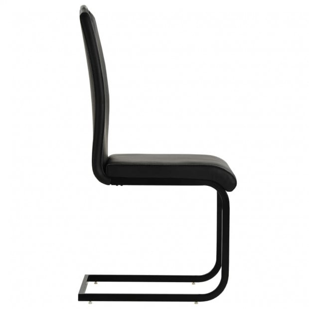 Cantilever Dining Chairs 4 Pcs Black Faux Leather Image 5
