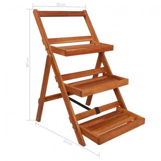 3-tier Plant Stand 50x63x80 Cm Solid Acacia Wood Image 6