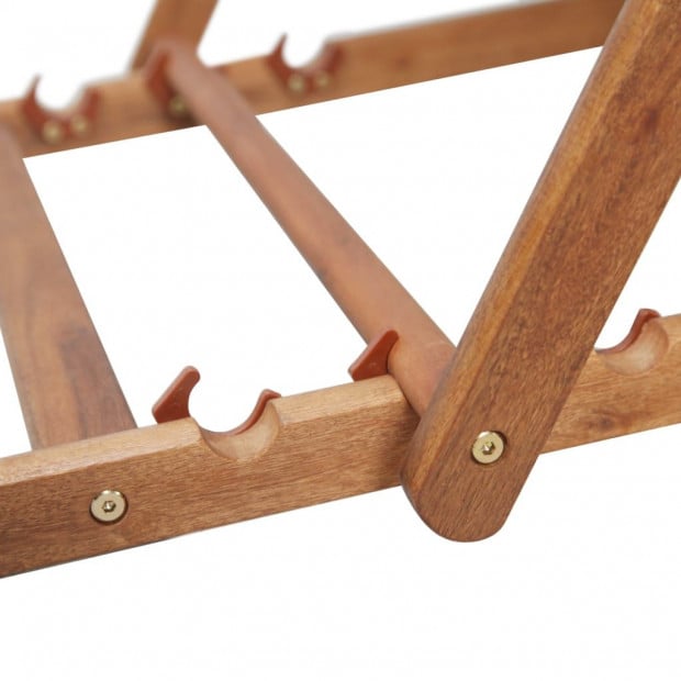 Folding Beach Chair Fabric And Wooden Frame Red Image 11