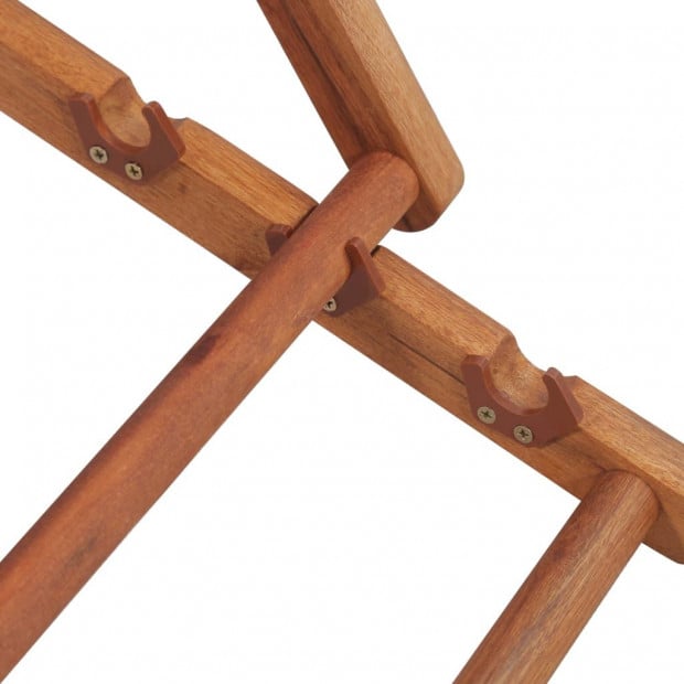 Folding Beach Chair Fabric And Wooden Frame Red Image 10