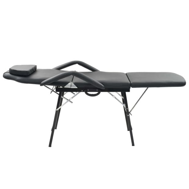 Portable Facial Treatment Chair Faux Leather 185x78x76 Cm Black Image 2
