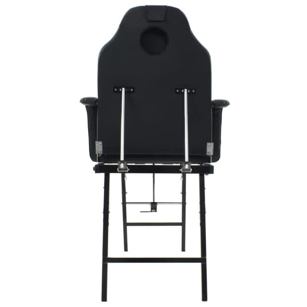 Portable Facial Treatment Chair Faux Leather 185x78x76 Cm Black Image 4