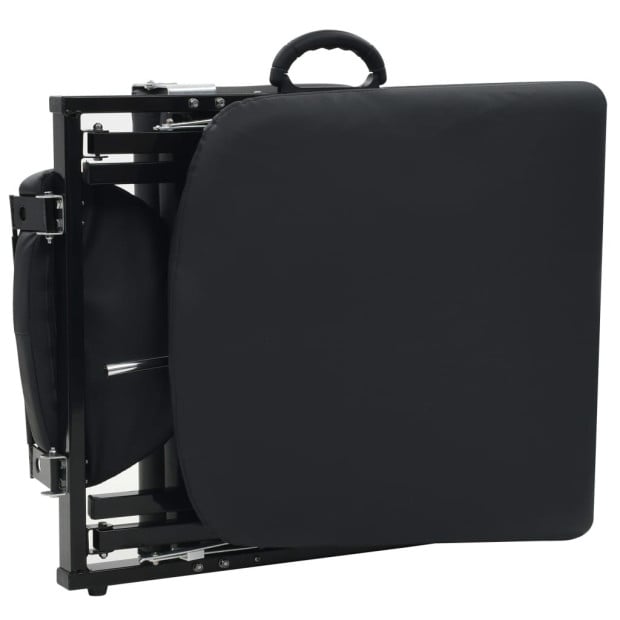 Portable Facial Treatment Chair Faux Leather 185x78x76 Cm Black Image 7
