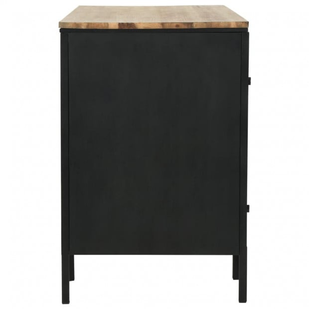 Double Pedestal Desk Solid Firwood And Steel 120x50x76 Cm Image 9