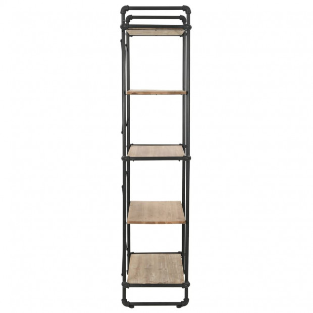 Bookcase Solid Firwood And Steel 80x42x180 Cm Image 6